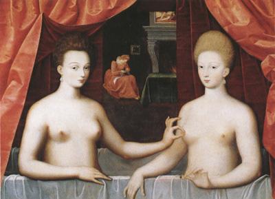 School of Fontainebleau Gabrielle d'Estrees and One of her Sisters in the Bath (mk08)